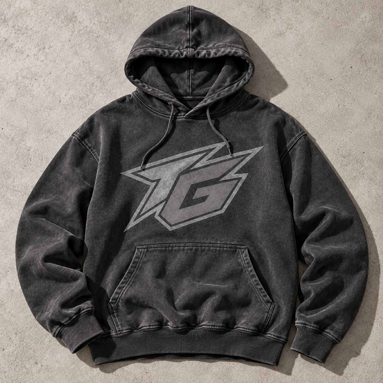 SHADOW HOODIE concept in charcoal / tonal